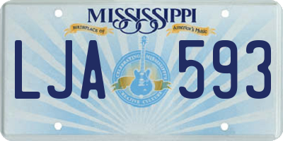 MS license plate LJA593