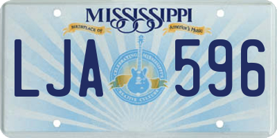 MS license plate LJA596