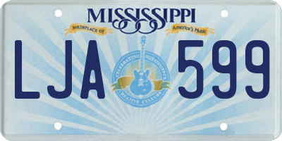 MS license plate LJA599