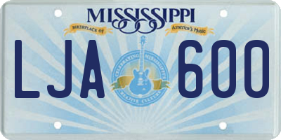 MS license plate LJA600