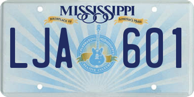 MS license plate LJA601