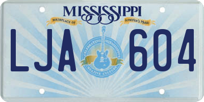 MS license plate LJA604