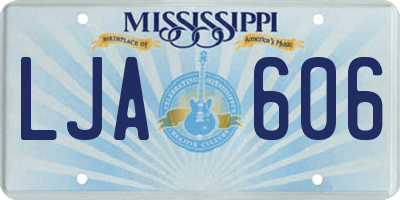 MS license plate LJA606