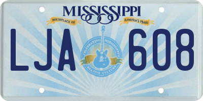 MS license plate LJA608