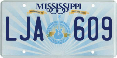 MS license plate LJA609