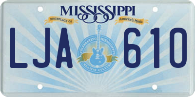 MS license plate LJA610