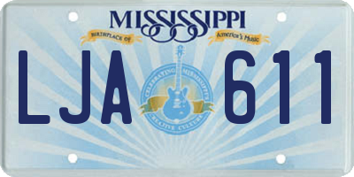MS license plate LJA611