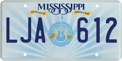 MS license plate LJA612