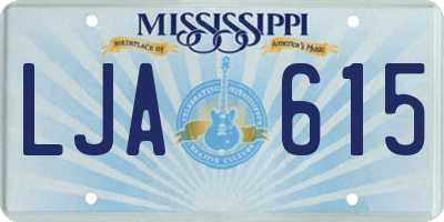 MS license plate LJA615