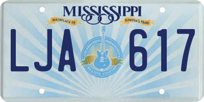 MS license plate LJA617