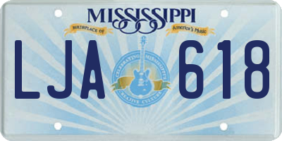 MS license plate LJA618