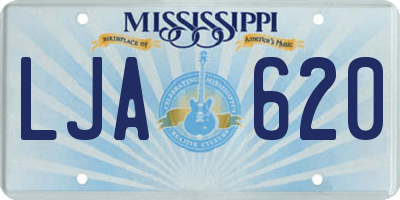 MS license plate LJA620