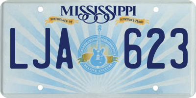 MS license plate LJA623