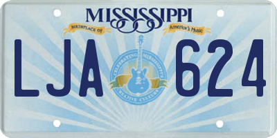 MS license plate LJA624