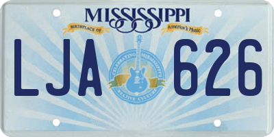 MS license plate LJA626
