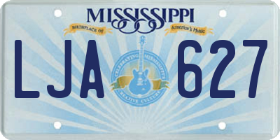 MS license plate LJA627