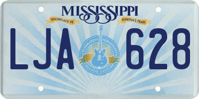 MS license plate LJA628