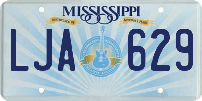 MS license plate LJA629