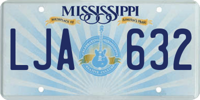 MS license plate LJA632