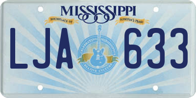 MS license plate LJA633
