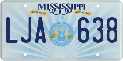 MS license plate LJA638