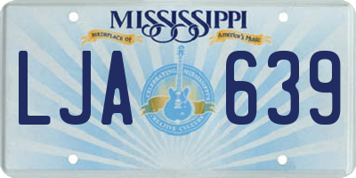 MS license plate LJA639