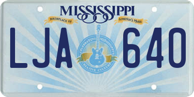 MS license plate LJA640