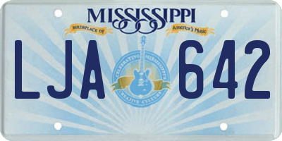MS license plate LJA642