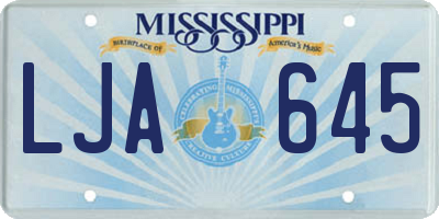 MS license plate LJA645