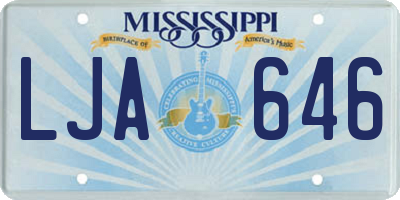 MS license plate LJA646