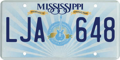 MS license plate LJA648