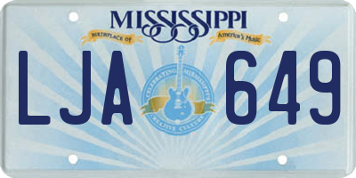 MS license plate LJA649