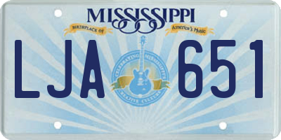 MS license plate LJA651