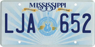MS license plate LJA652