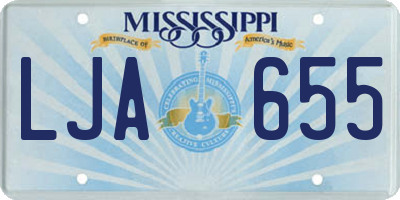 MS license plate LJA655