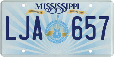 MS license plate LJA657