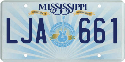 MS license plate LJA661