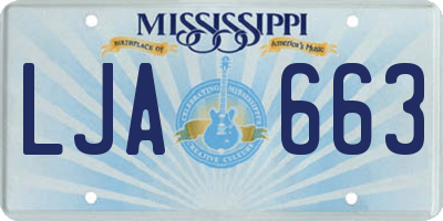 MS license plate LJA663