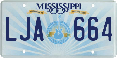 MS license plate LJA664