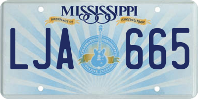MS license plate LJA665