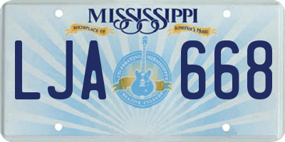 MS license plate LJA668