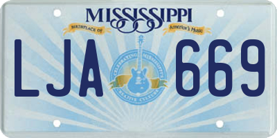 MS license plate LJA669