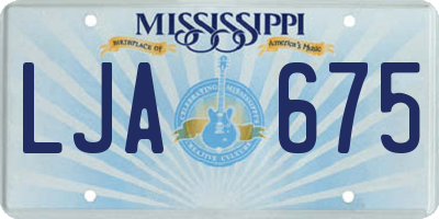 MS license plate LJA675