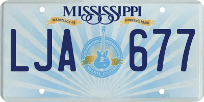 MS license plate LJA677