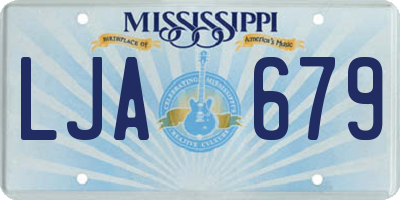 MS license plate LJA679