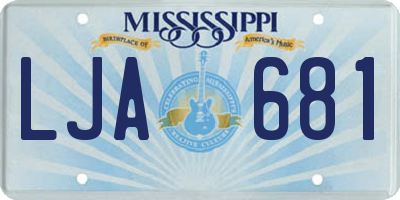 MS license plate LJA681