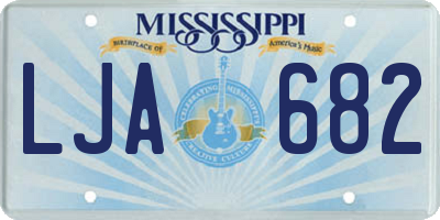 MS license plate LJA682