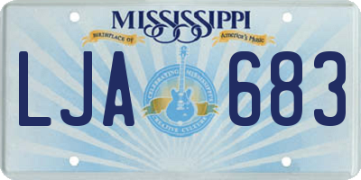 MS license plate LJA683