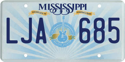 MS license plate LJA685