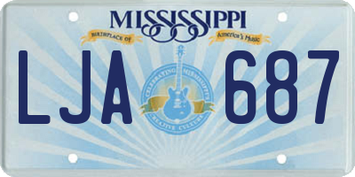 MS license plate LJA687